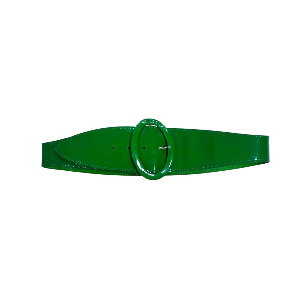 ALDO Kelly Green Wide Belt Womens Medium Chunky Faux Leather Statement Buckle